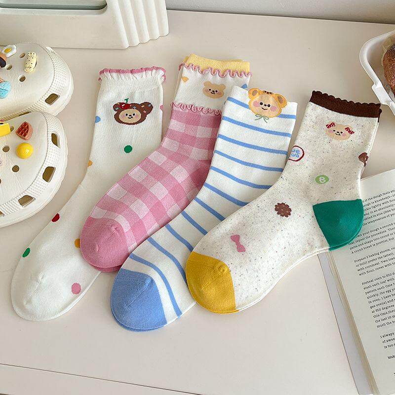 Navy Sea Salt Girls' Crew Socks