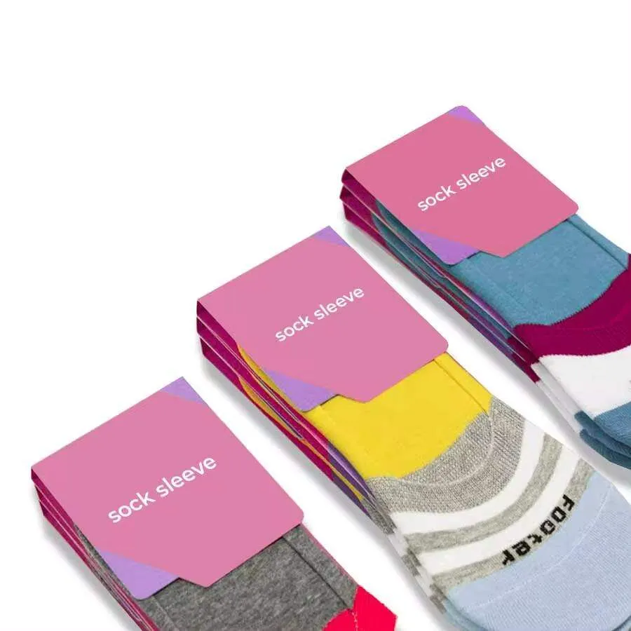 Header card design on no-show socks