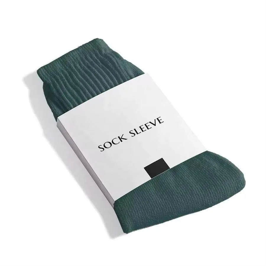 Solid-color socks paired with a white belly band