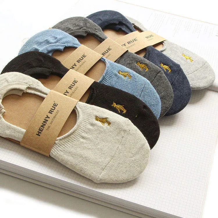 Thin kraft paper belly band wrapped around no-show socks